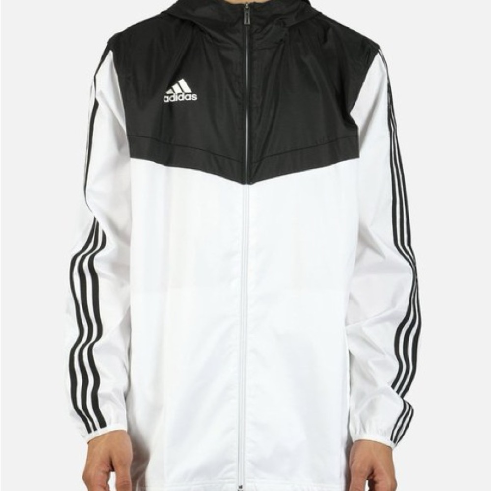 Adidas Black and White Zip-Up Jacket